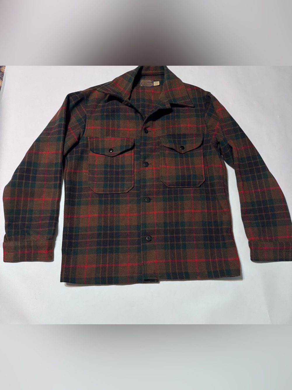 Vintage Pendleton Mackinaw Heavy Plaid Wool Outdoor Work Jacket Made USA Small